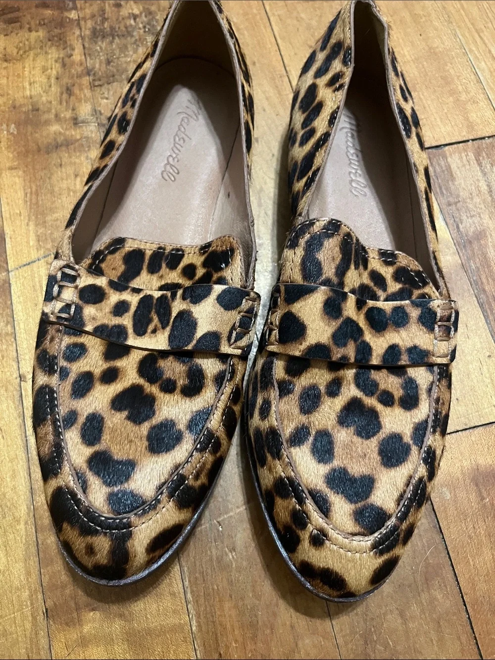 Madewell Leopard-Print Penny Loafers in Brown and Black - Picture 1 of 6